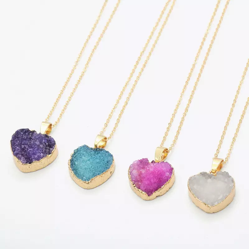 Handcrafted Natural Stone Heart Necklace