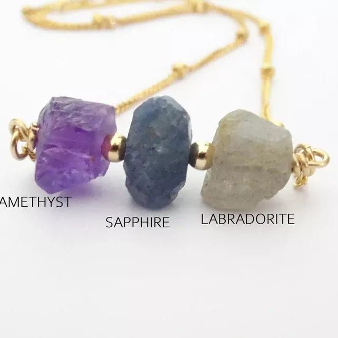 Natural Labradorite Amethyst Rose Quartz Handcrafted Bracelet