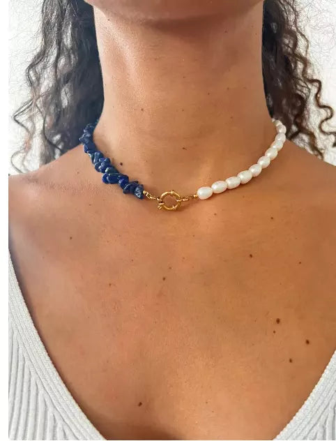 Lapis natural stone necklace