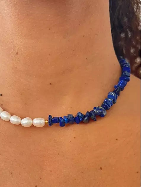 Lapis natural stone necklace