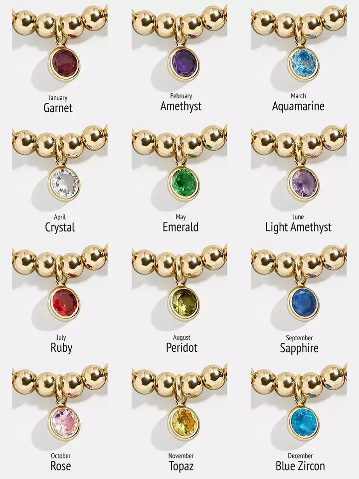 Sparkly stone birthday charms