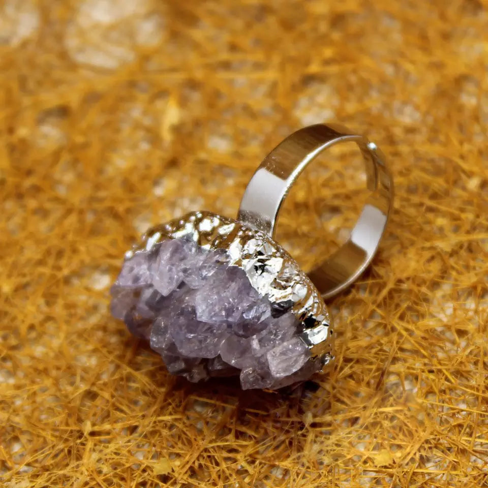 Handcrafted Ring with Natural stone Silver