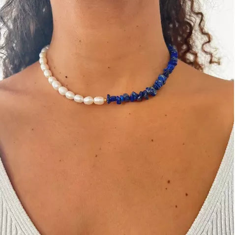 Lapis natural stone necklace