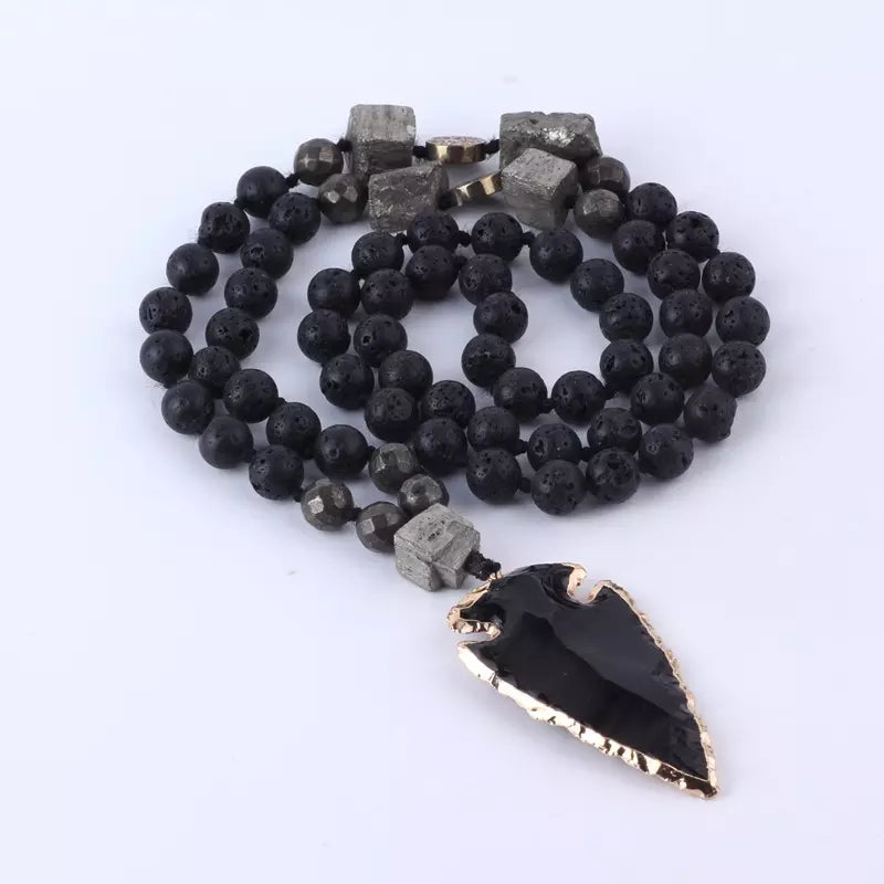 Lava Natural Stone Yoga Handcrafted Necklace