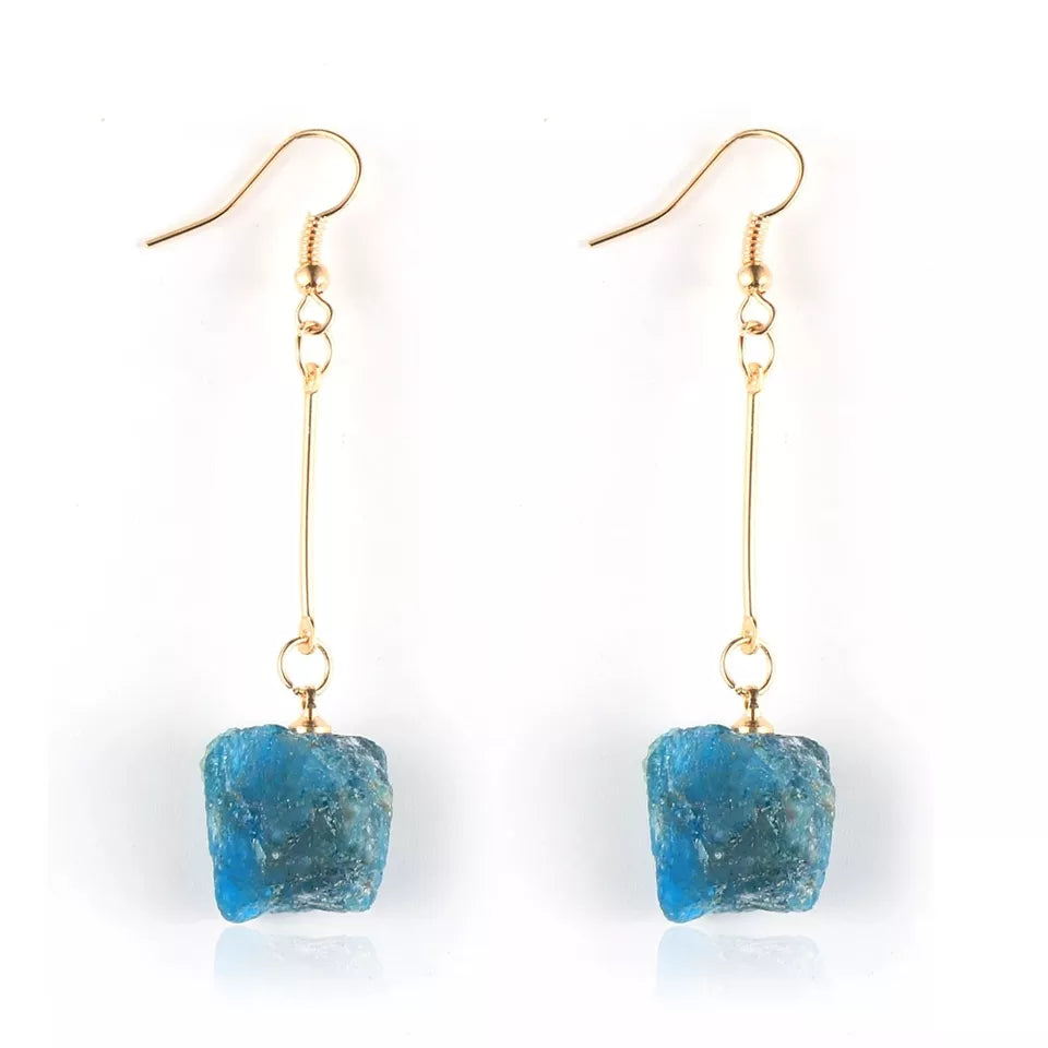 Bohemia Original Apatite Crystal Pendant Drop Earrings Handcrafted