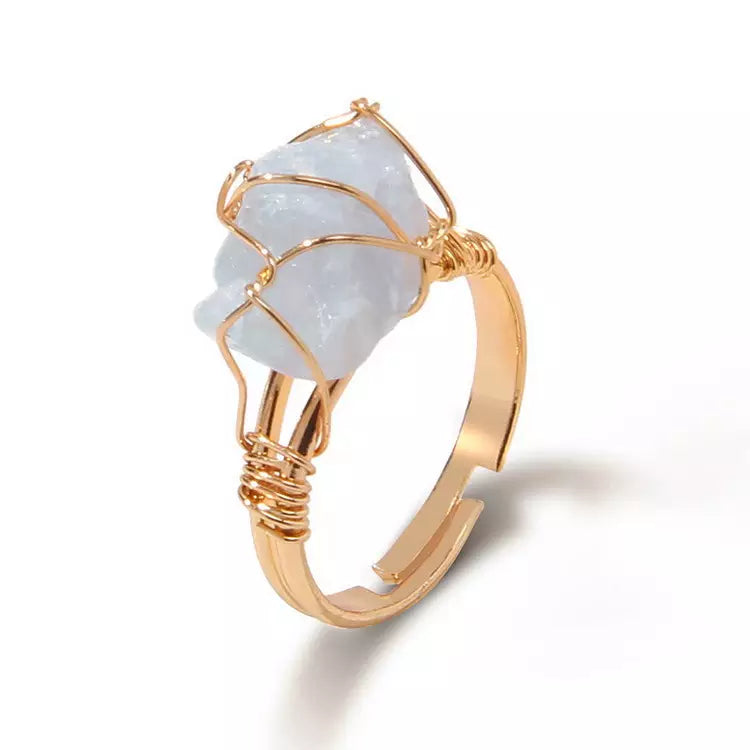 Handcrafted Citrine rose quartz Ring (Gold Plated)