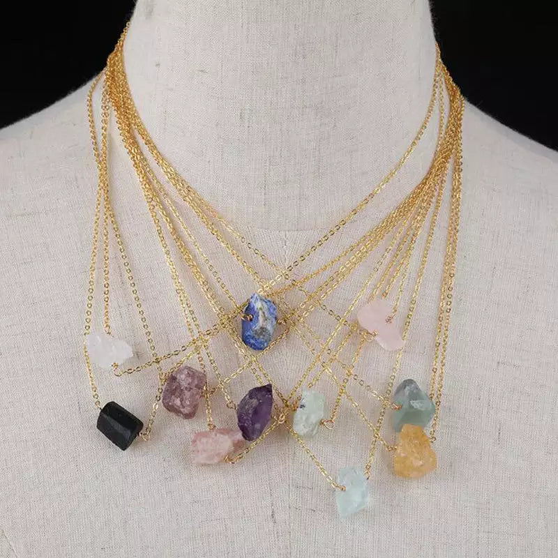 Handcrafted Raw Natural Stone Necklace