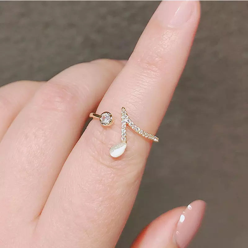 Stainless Steel Romantic Note Shape Ring