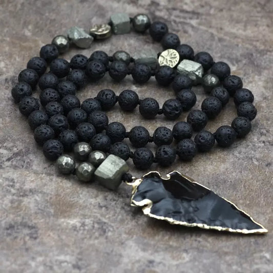 Lava Natural Stone Yoga Handcrafted Necklace