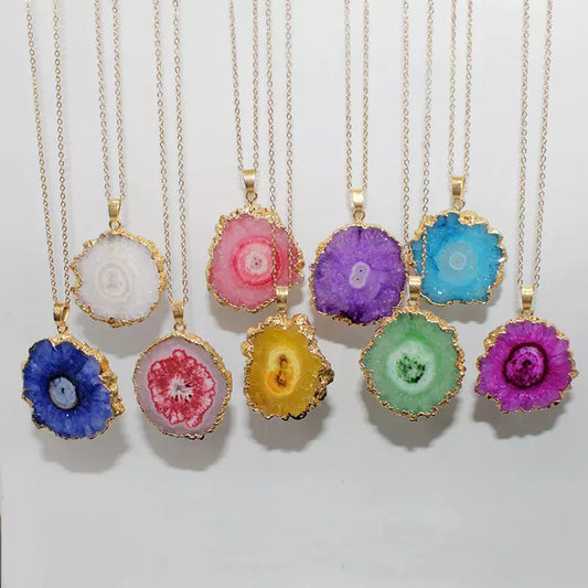 Irregular Crystal Flower Lace Necklace