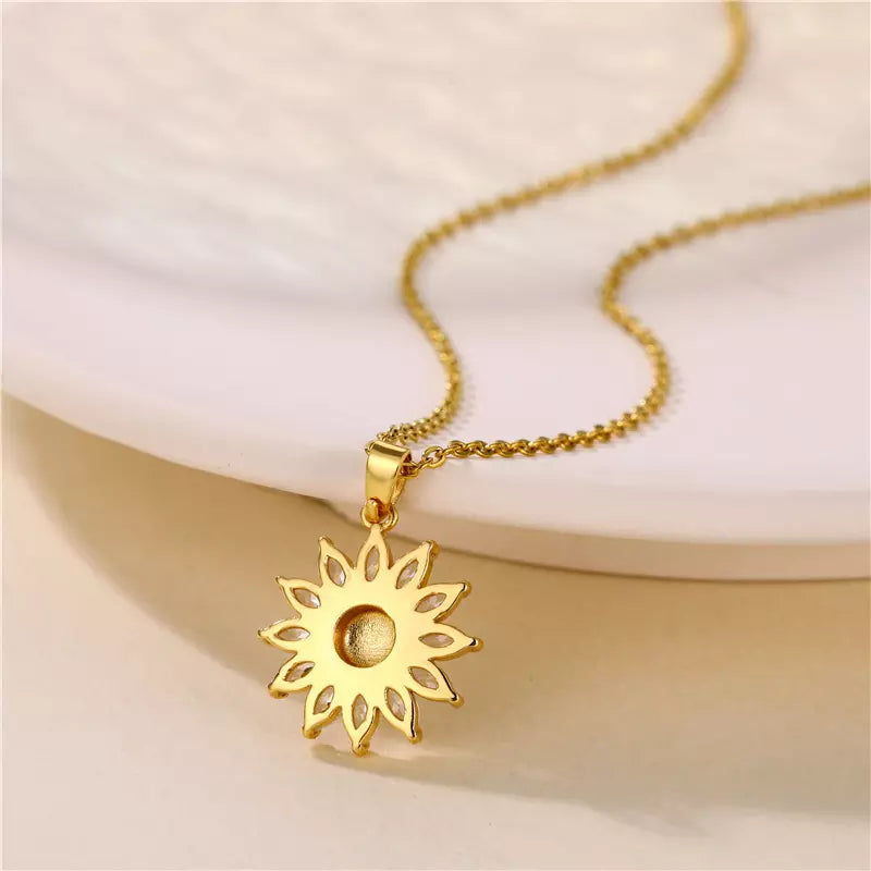 Sunflower Zircon 18K Gold Plated