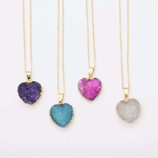 Handcrafted Natural Stone Heart Necklace