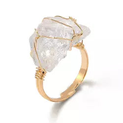 Handcrafted Citrine rose quartz Ring (Gold Plated)