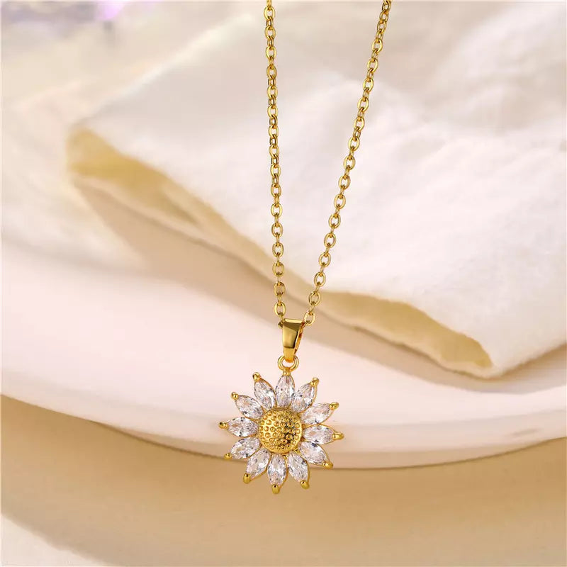 Sunflower Zircon 18K Gold Plated