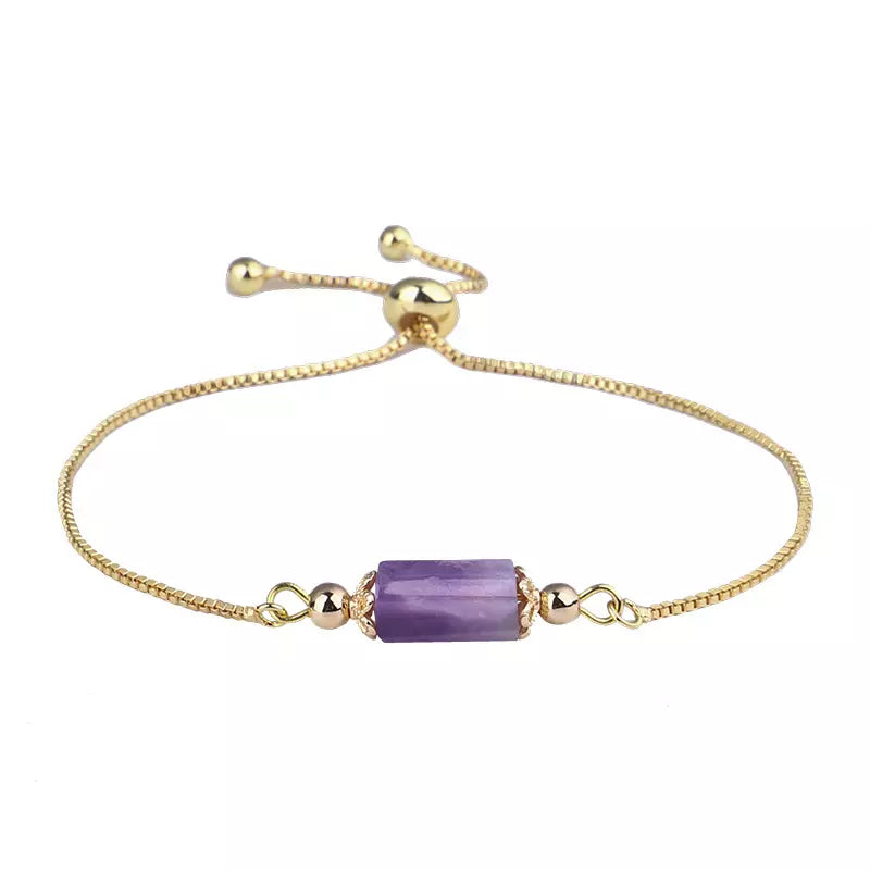 Handcrafted Amethyst Natural Stone Bracelet