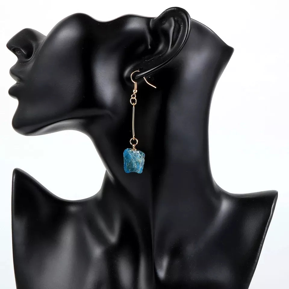 Bohemia Original Apatite Crystal Pendant Drop Earrings Handcrafted