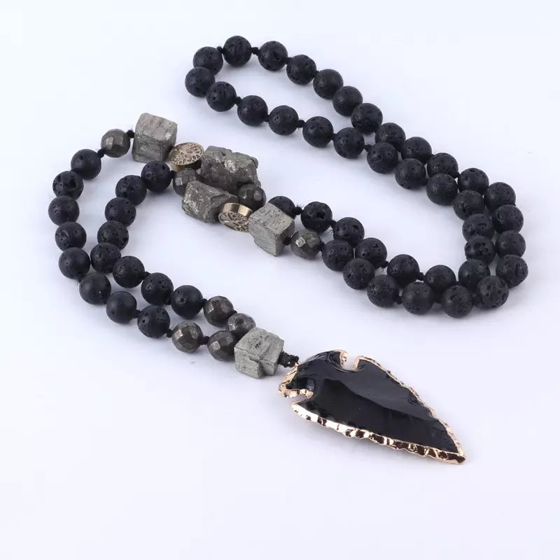 Lava Natural Stone Yoga Handcrafted Necklace