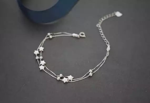 Sterling silver 925 little twinkle stars Handcrafted Bracelet