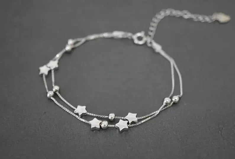 Sterling silver 925 little twinkle stars Handcrafted Bracelet