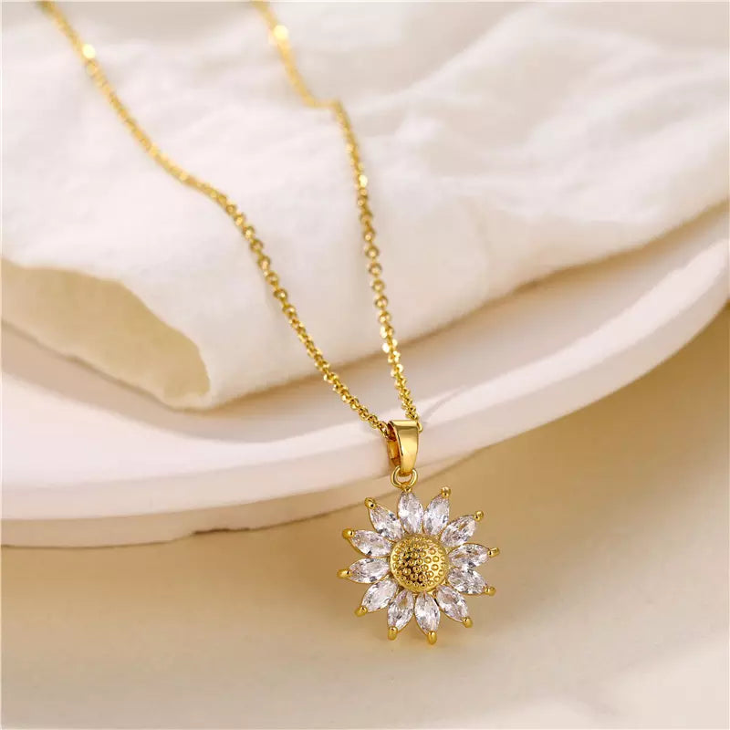 Sunflower Zircon 18K Gold Plated