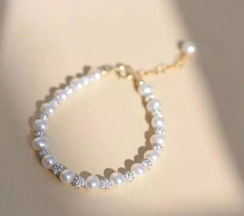 Pearl bridal Dainty Bridesmaid Freshwater Gold plated