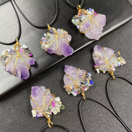 Amethyst crystal Handcrafted Necklace