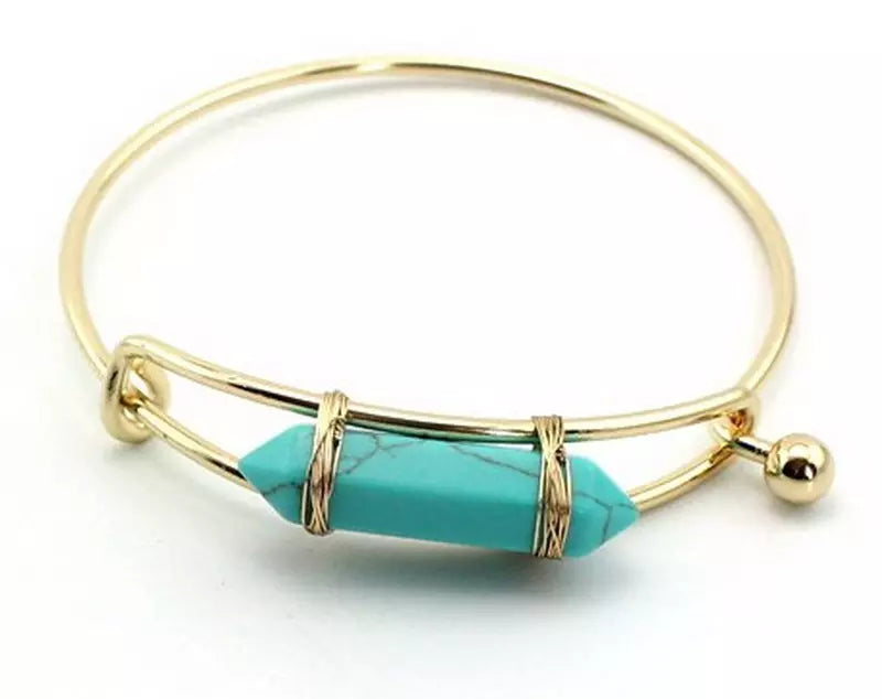 Natural Crystal Bangle Bracelet