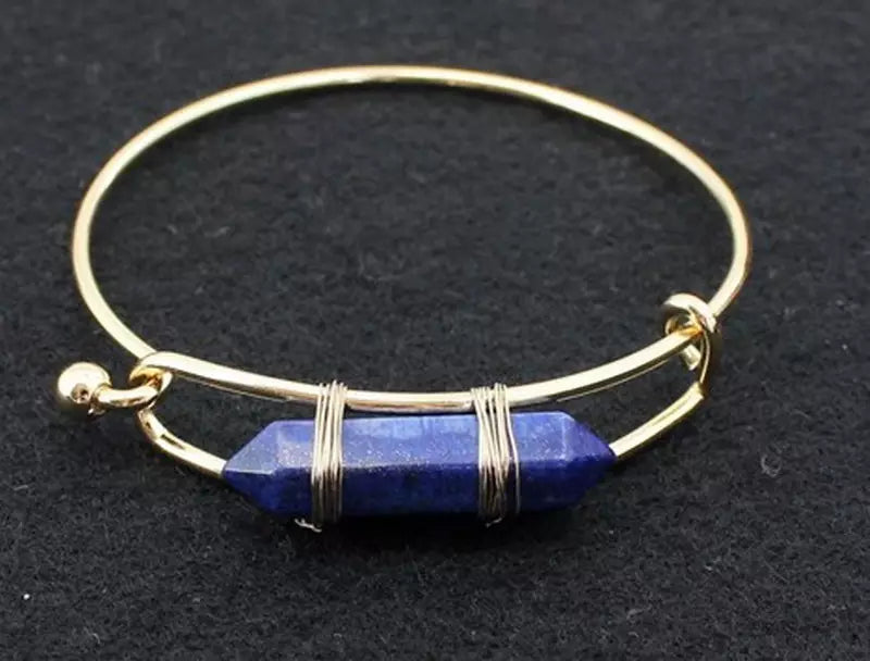 Natural Crystal Bangle Bracelet