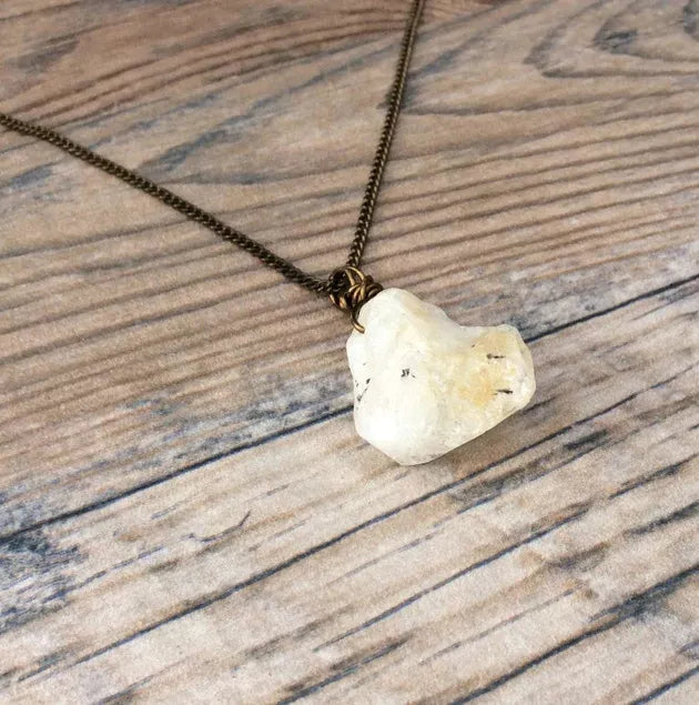 Raw Gemstone Citrine Crystal Healing Stone Necklace