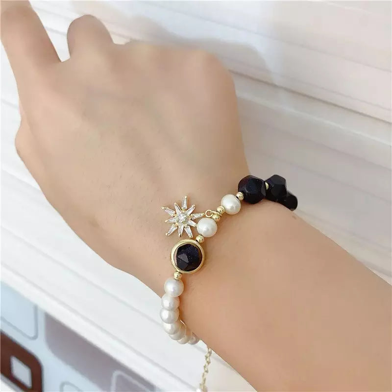 pearl Natural stone Gold plated bracelet