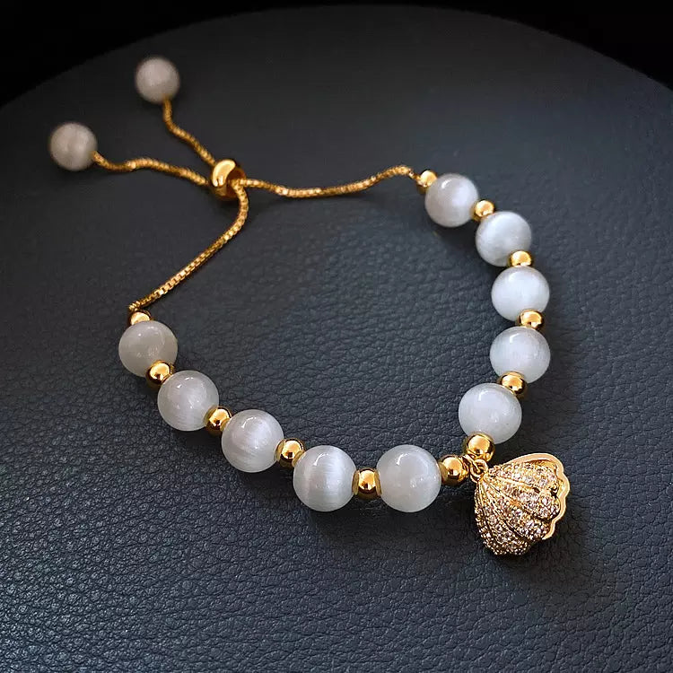 Gold plated freshwater pearl bracelet