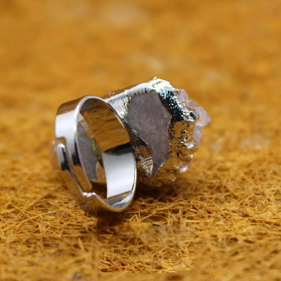 Handcrafted Ring with Natural stone Silver