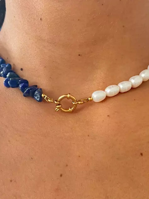 Lapis natural stone necklace