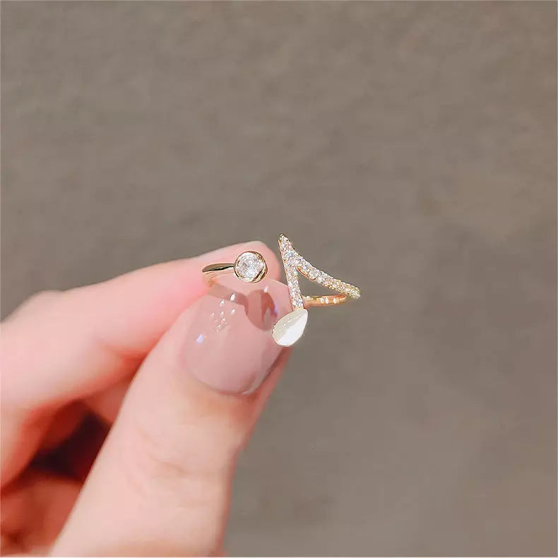 Stainless Steel Romantic Note Shape Ring