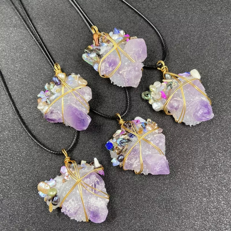 Amethyst crystal Handcrafted Necklace