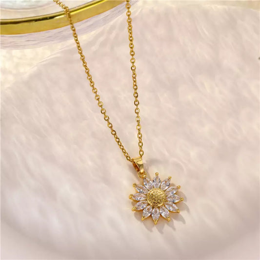 Sunflower Zircon 18K Gold Plated