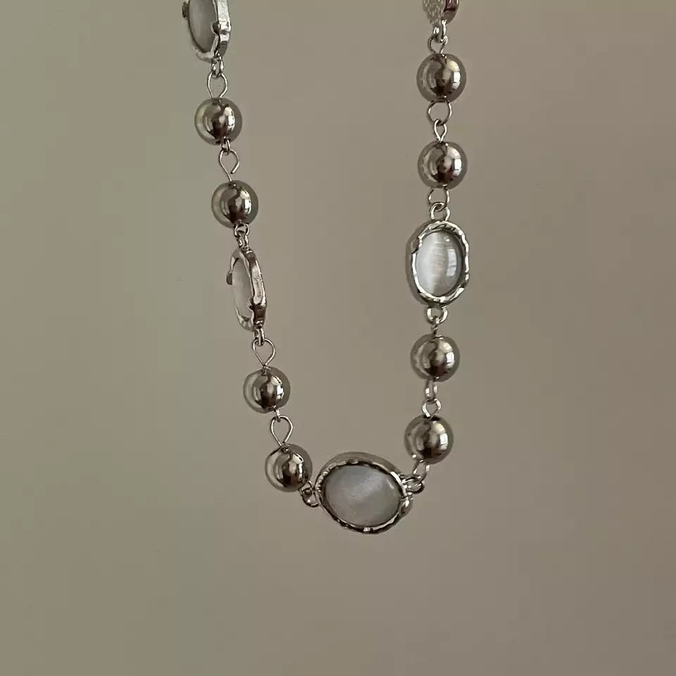 stainless Steel Gemstone Ceads Necklace