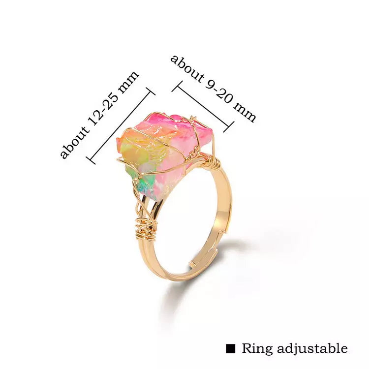 Handcrafted Citrine rose quartz Ring (Gold Plated)