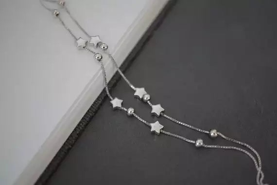 Sterling silver 925 little twinkle stars Handcrafted Bracelet