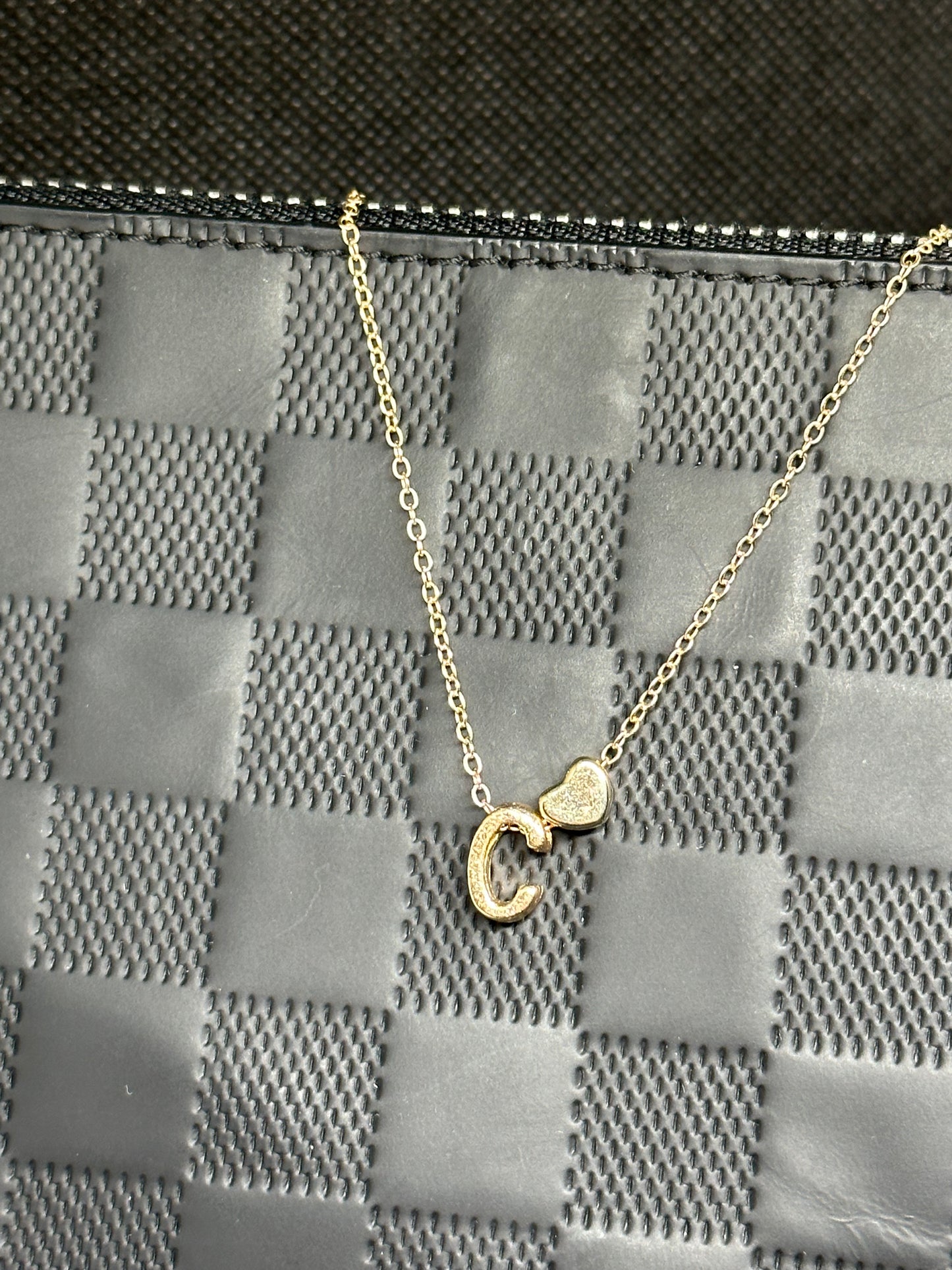 Style 26 Letter Heart Pendant Necklace Gold Plated